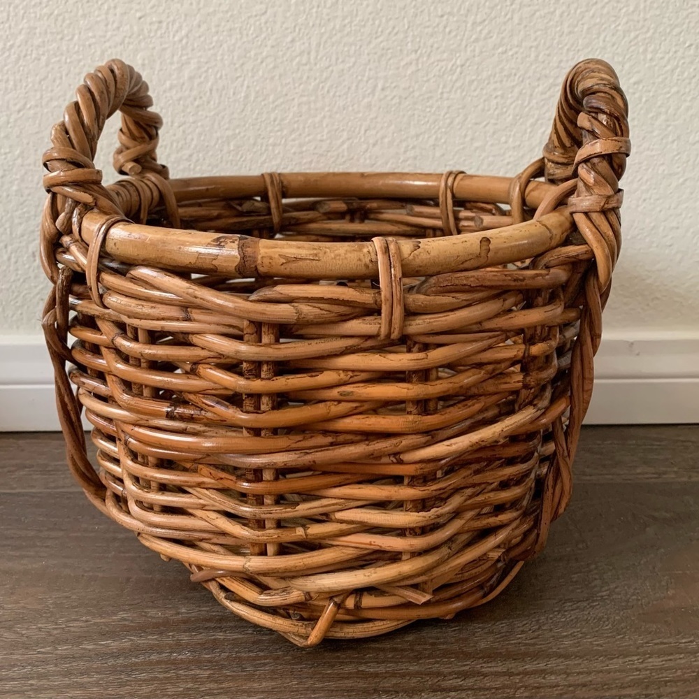 Handcrafted Brown Wicker Basket